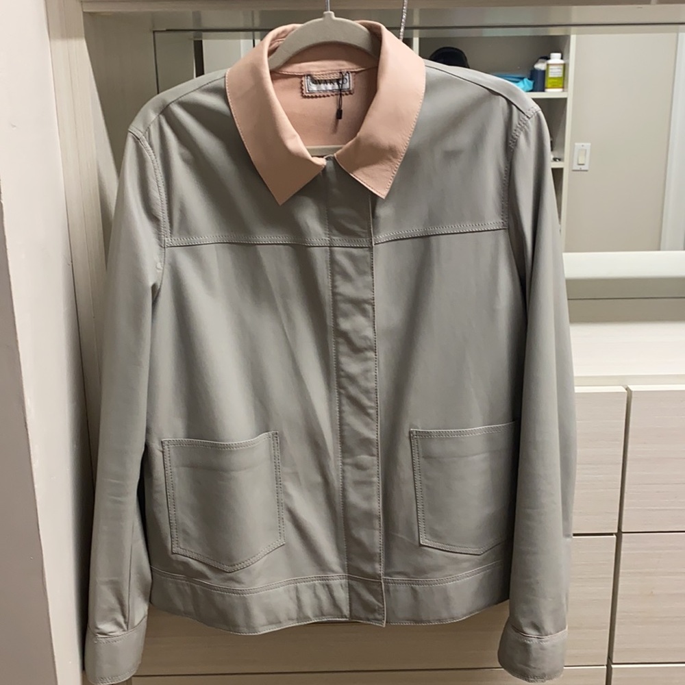 Light Gray Leather Jacket - image 3